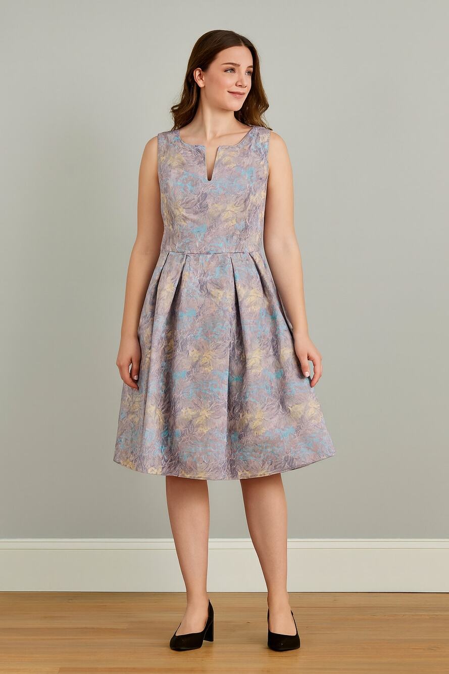 Be by Chetta B Dress Lavender Gold Pleated cocktail Formal Size 16 NWT - Picture 1 of 8